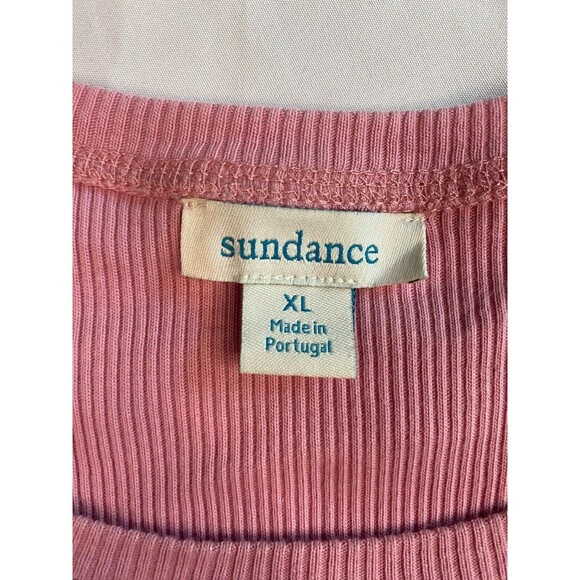 Sundance Pink Short Sleeved Blouse Ruffled Textured Salmon Tight Fitted Women XL - Picture 2 of 8